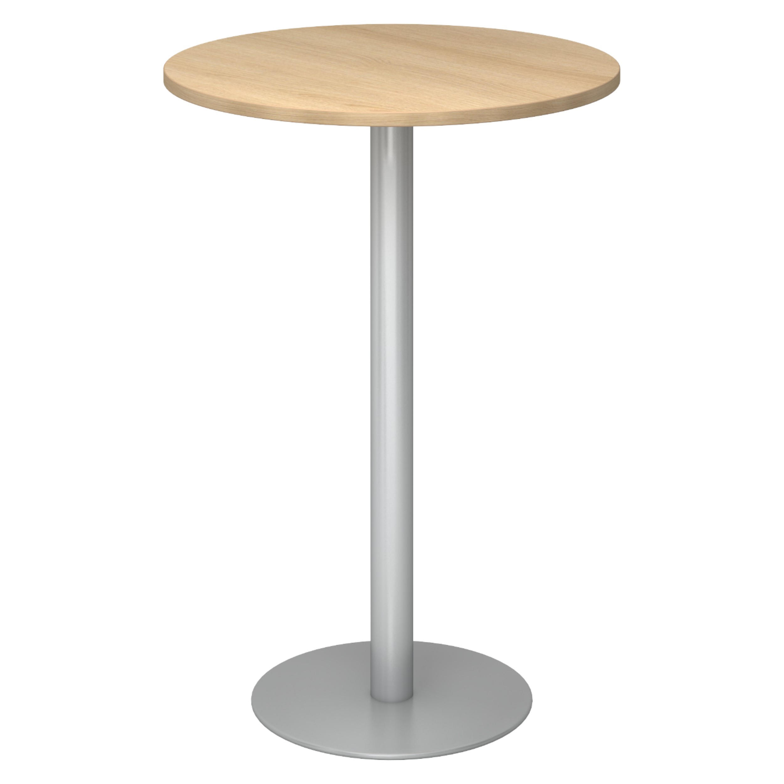 STEHTISCH rund STH 80/80/111,6 cm in Eichefarben/Silberfarben - Eichefarben/Silberfarben, Holzwerkstoff (80/80/111.6cm) - bümö