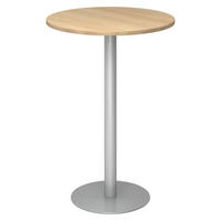 STEHTISCH rund STH 80/80/111,6 cm in Eichefarben/Silberfarben - Eichefarben/Silberfarben, Holzwerkstoff (80/80/111.6cm) - bümö