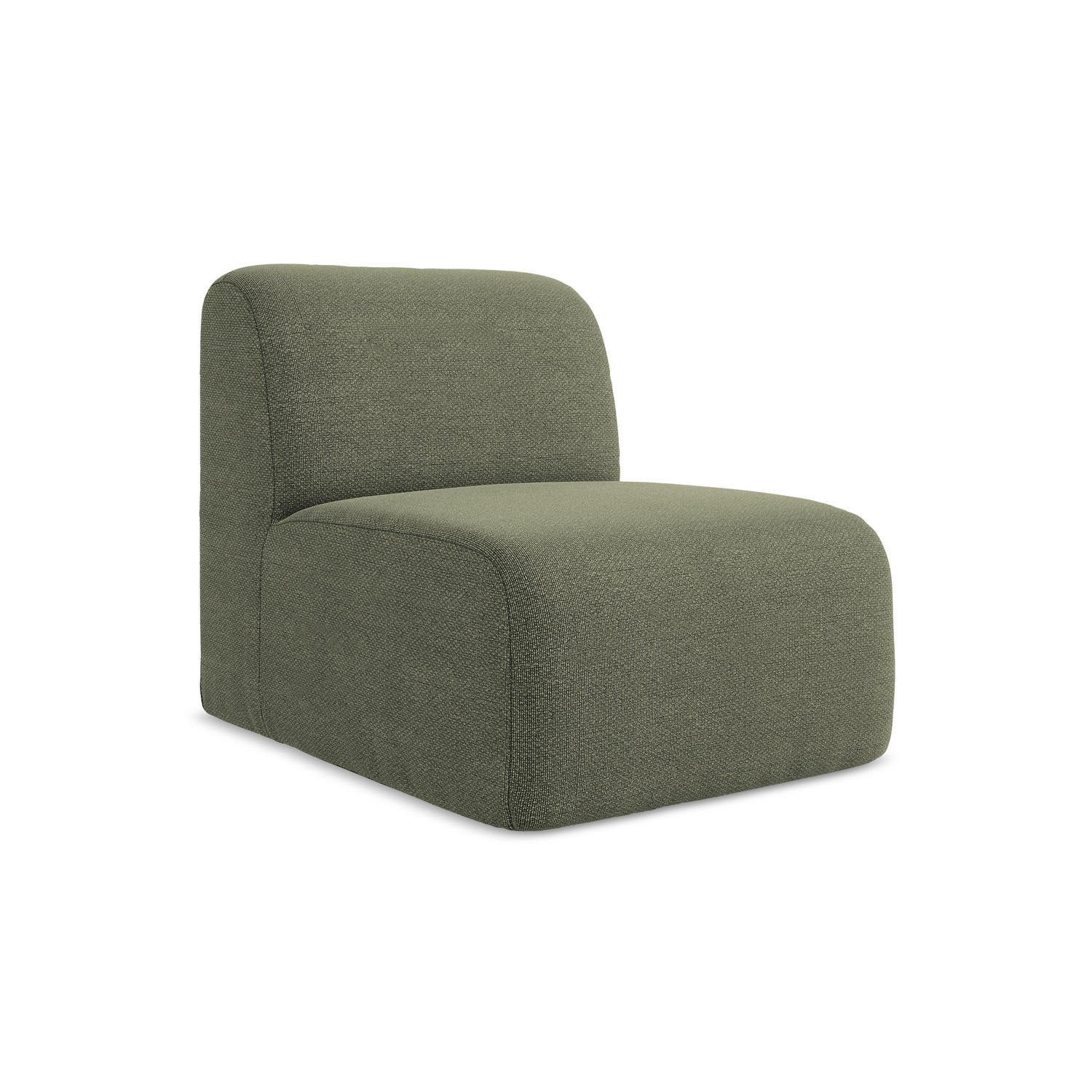 SOFAELEMENT Bouclé Stoff Grün - Schwarz/Olivgrün, Holzwerkstoff/Kunststoff (70/75/94cm) - LaMiaSofa