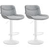 BARHOCKER 2er Set Stoff grau - Weiß/Grau, Textil/Metall (49/85/51cm) - CLP