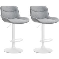 BARHOCKER 2er Set Stoff grau - Weiß/Grau, Textil/Metall (49/85/51cm) - CLP