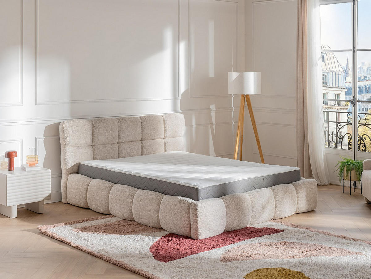 STANDARDMATRATZE - 2 Personen - stoff - naturfarben hell, weiß Heaven - Naturfarben/Weiß, Textil (140/200cm) - Vente-Unique