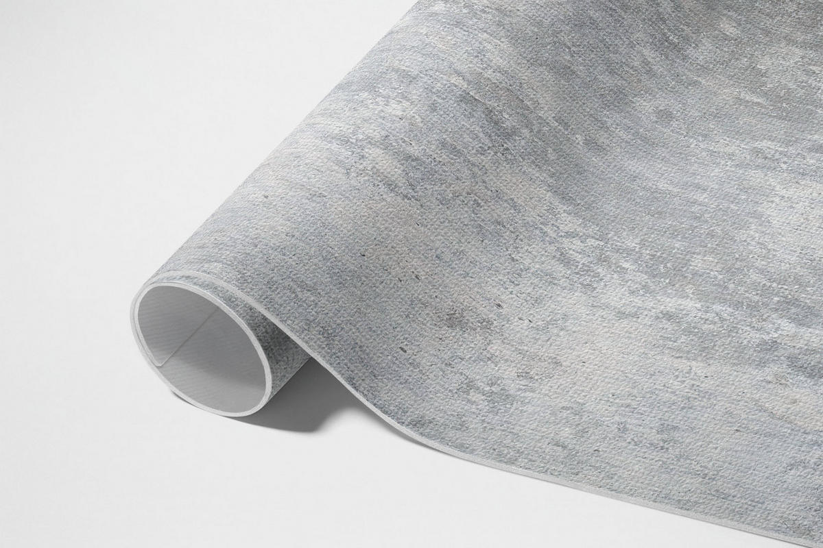 TEPPICH 150x225 cm Betonwand Steinstruktur - Blaugrau, Kunststoff (150/225cm) - Wallfluent