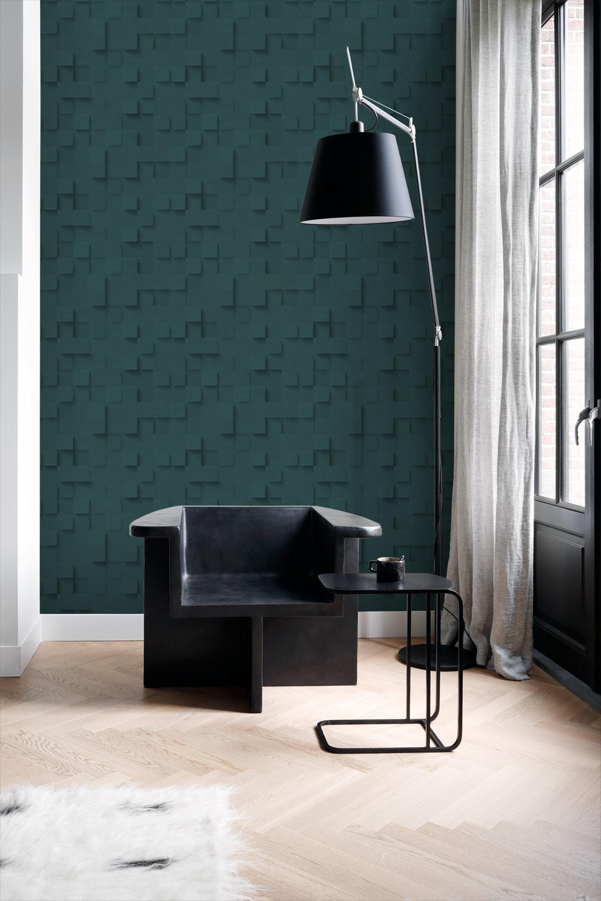 TAPETE 3D-Würfel 50 x 900 cm - Blau, Papier (50/900cm) - Origin Wallcoverings