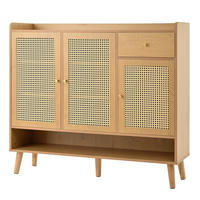 SCHUHSCHRANK aus Spanplatte 120x35x106cm in Natural mit 3 Türen & Schublade - Naturfarben, Holzwerkstoff (35/106/120cm) - Modfu