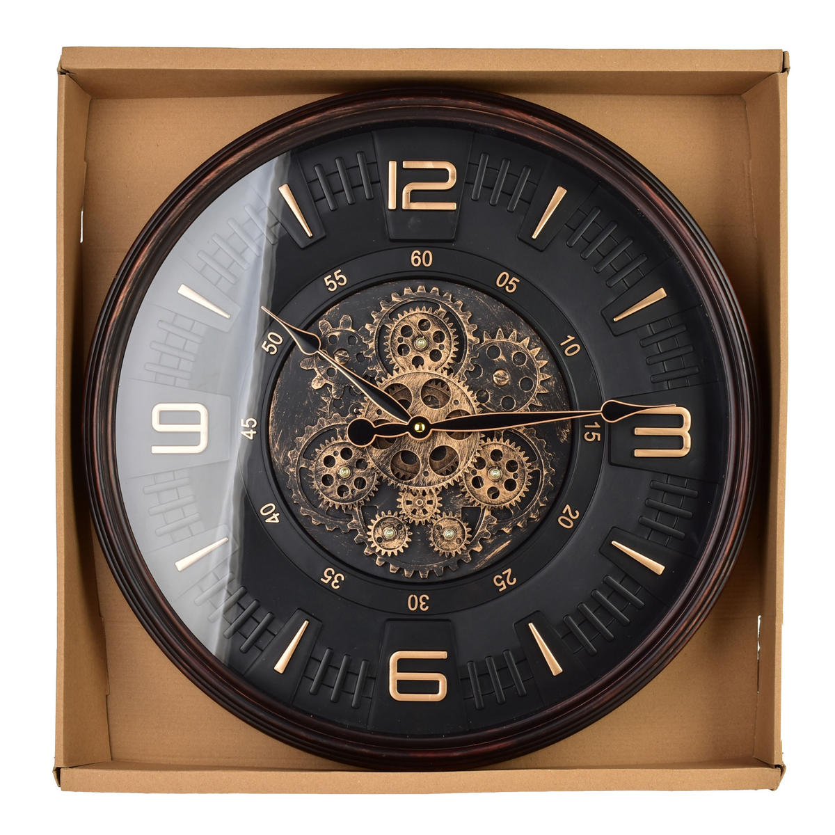 WANDUHR Ramsey Schwarz 50/6.5/50 cm Kunstoff - Schwarz, Kunststoff (50/50/6.5cm) - Mondex