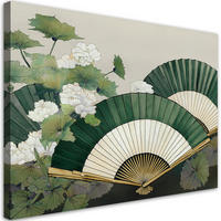 WANDBILD japanische blattfächer - Grün, Textil (60/40cm) - Feeby