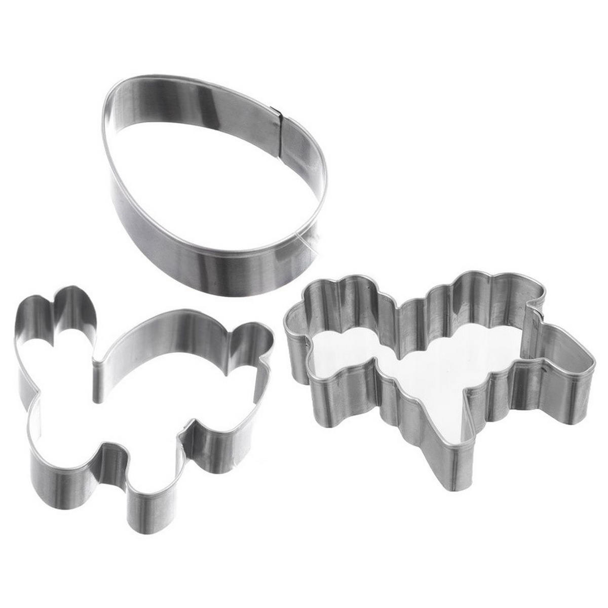 AUSSTECHFORMEN-SET Ostern Klassik 3-teilig Silber - Silberfarben, Metall (5.5/1.7/6.5cm) - Orion 