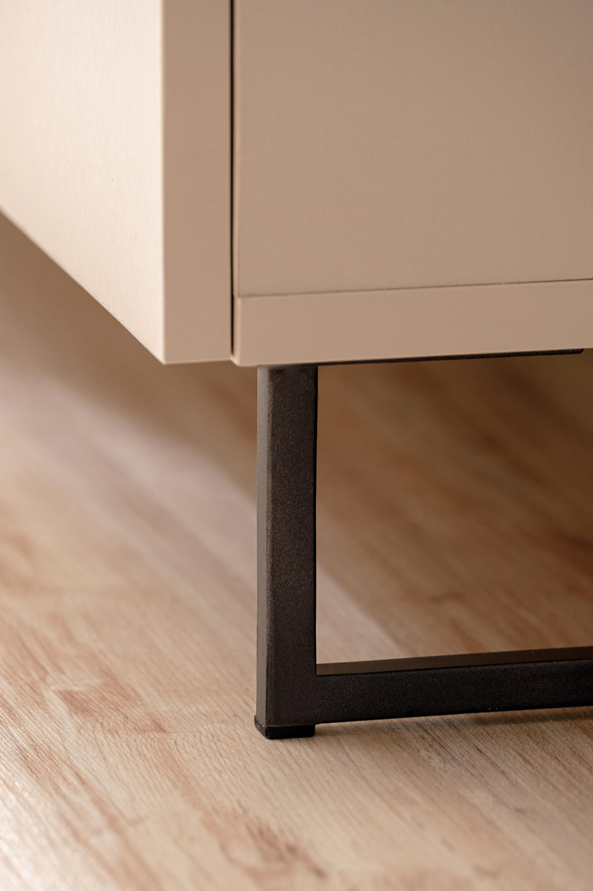 WOHNWAND 4-teilig Sand matt, Eiche Artisan 280 cm, Schrankwand hängend inklusive LED Beleuchtung - Sandfarben/Schwarz, Holzwerkstoff/Kunststoff (280/200/45cm) - Furn.Design