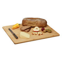 SCHNEIDEBRETT Natur Bambus Saftrille 56,5x50 cm - Hellbraun, Holz (56.5/50cm) - Relaxdays