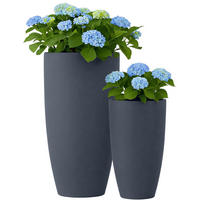 PFLANZKÜBEL 2er Set Anthrazit - Anthrazit, Kunststoff (42/77cm) - CLP