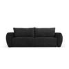 AUSKLAPPBARES-SOFA mit Bettkasten Kaelle aus Chenille-Stoff schwarz 3 Sitzplätze - Schwarz, Textil (97/91/244cm) - Micadoni