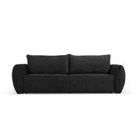 AUSKLAPPBARES-SOFA mit Bettkasten Kaelle aus Chenille-Stoff schwarz 3 Sitzplätze - Schwarz, Textil (97/91/244cm) - Micadoni