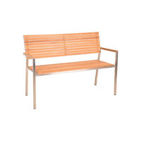 GARTENBANK Leon 2-Sitzer Terrassenbank - Silberfarben, Holz (125/86/55cm) - DELUKE