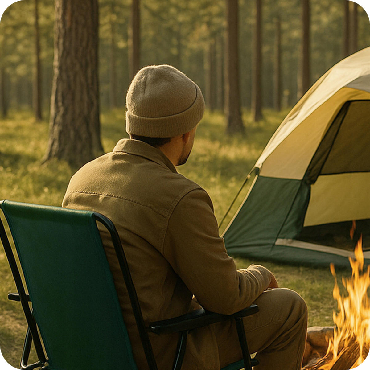 CAMPINGSTUHL Grün - Grün, Textil (51/73/46cm) - KRUMAD