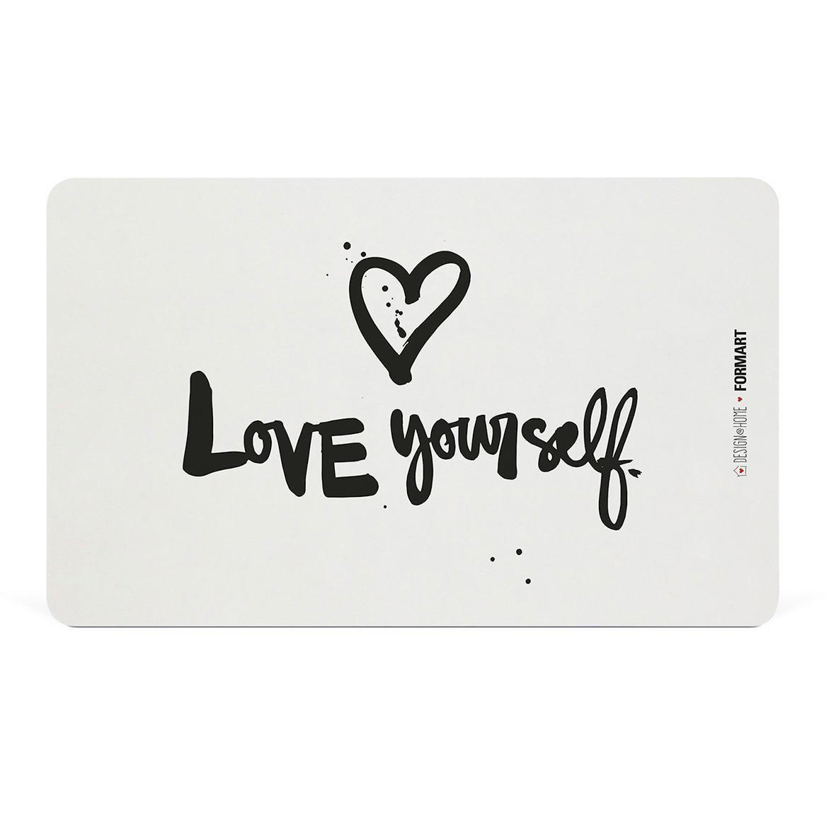 SCHNEIDEBRETT Love yourself aus Kunststoff in Schwarz/Weiß - Schwarz, Kunststoff (14.3/23.3cm) - Sonstige