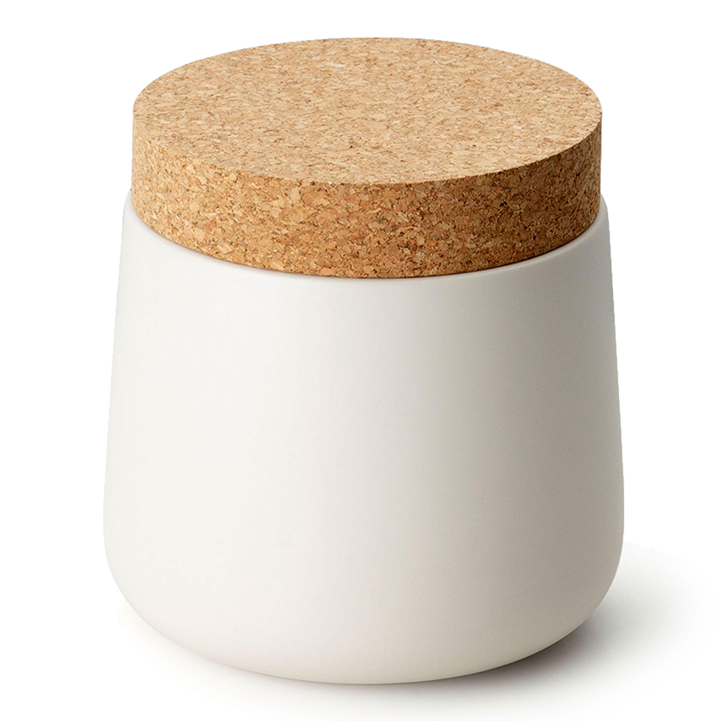 KERAMIKDOSE mit Korkdeckel, Matt Weiß, Ø 14 x 14.5 cm - Weiß, Keramik (15/16/15cm) - Continenta