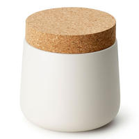 KERAMIKDOSE mit Korkdeckel, Matt Weiß, Ø 14 x 14.5 cm - Weiß, Keramik (15/16/15cm) - Continenta