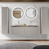 BADMÖBEL-SET 9-TLG. Puebla-56 - Beige, Holzwerkstoff (250/200/46cm) - Lomado