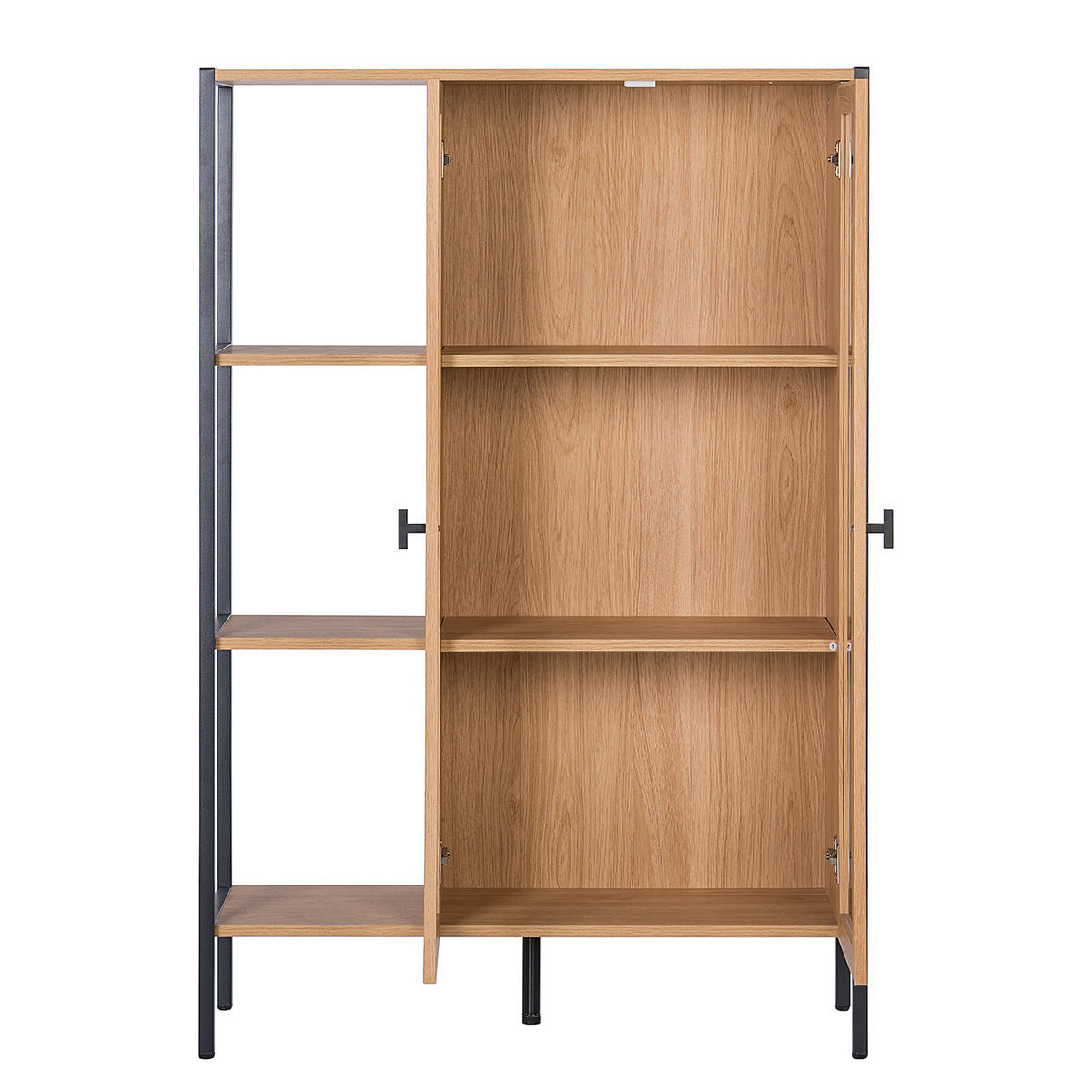 HIGHBOARD - Eichefarben/Schwarz, Holzwerkstoff/Metall (89/130/30cm) - home24