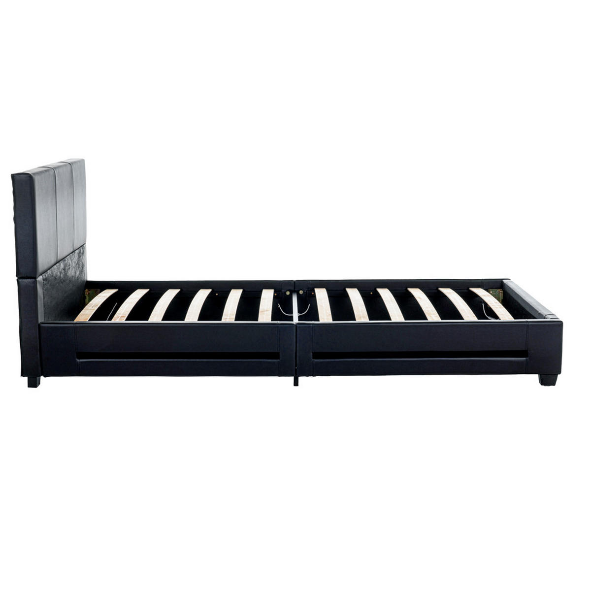 LED BETT ASTEROID - Schwarz, 90 x 200 cm - Schwarz, Kunststoff - Home Deluxe