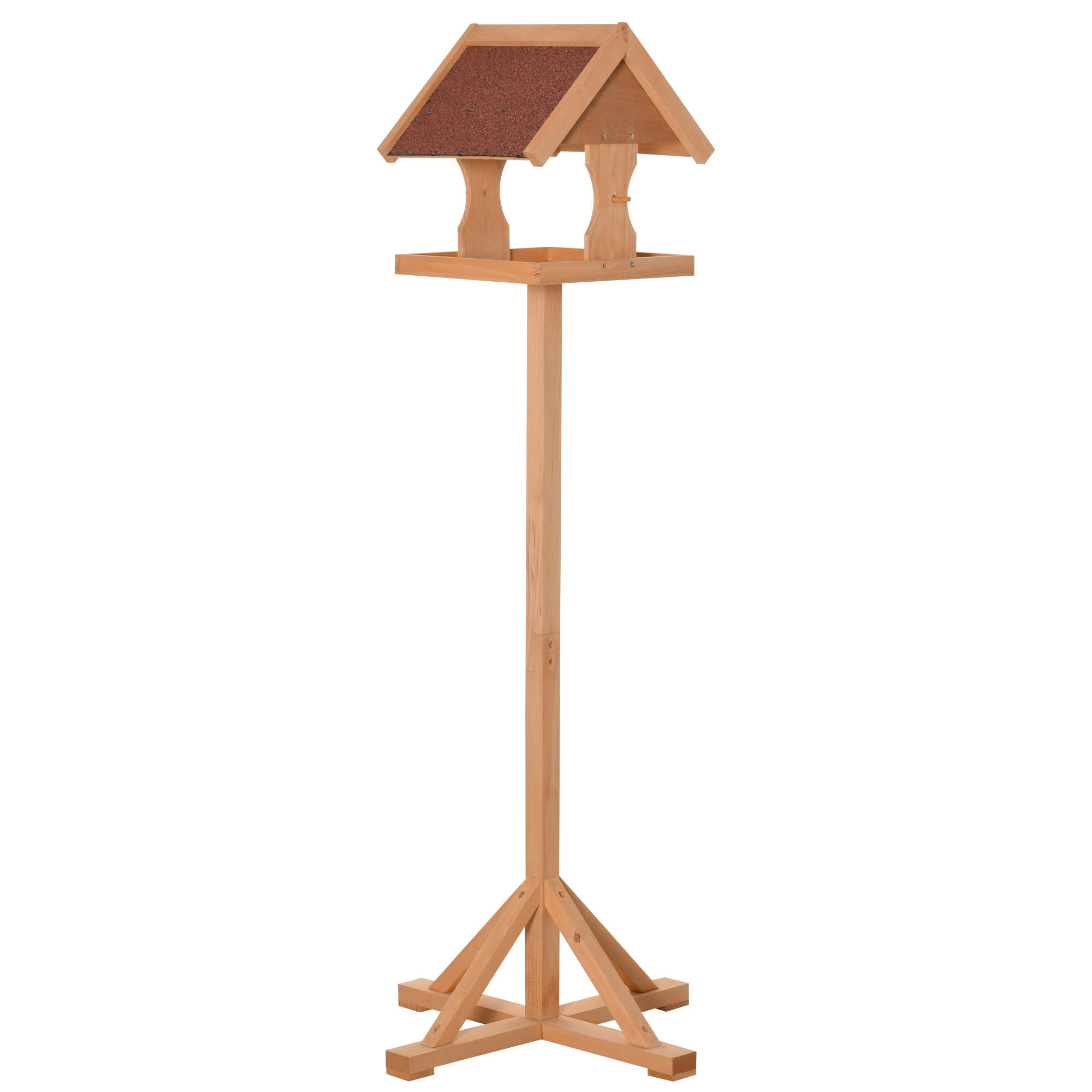 VOGELFUTTERSTATION DE-17844 wetterfestes Dach & massives Holz Natur - Naturfarben, Holz (55/144/55cm) - ComfortXL
