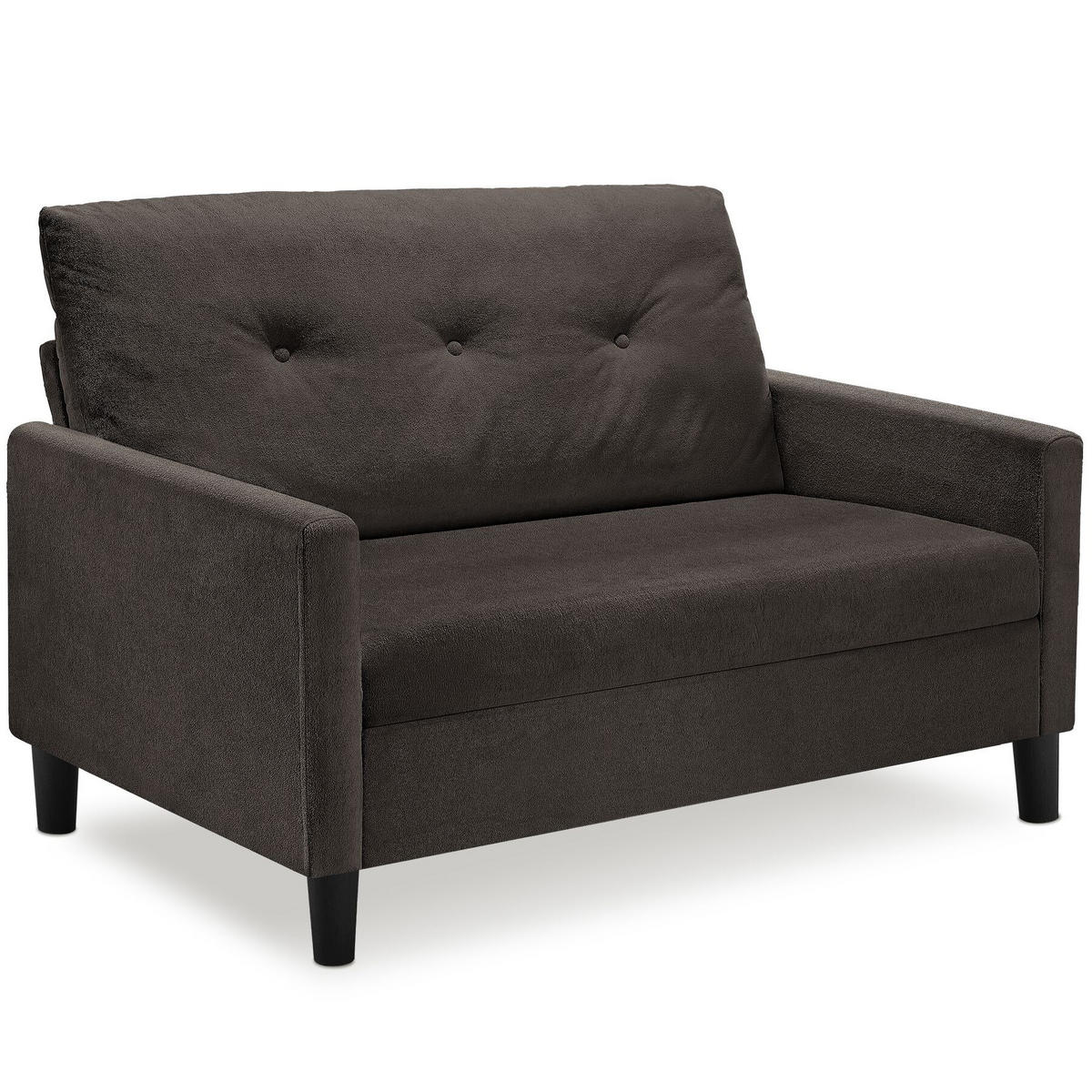 SOFA Viborg, 121,5 x 77 x 91 cm, grau - Braun/Grau, Kunststoff/Textil (121.5/91/77cm) - tectake