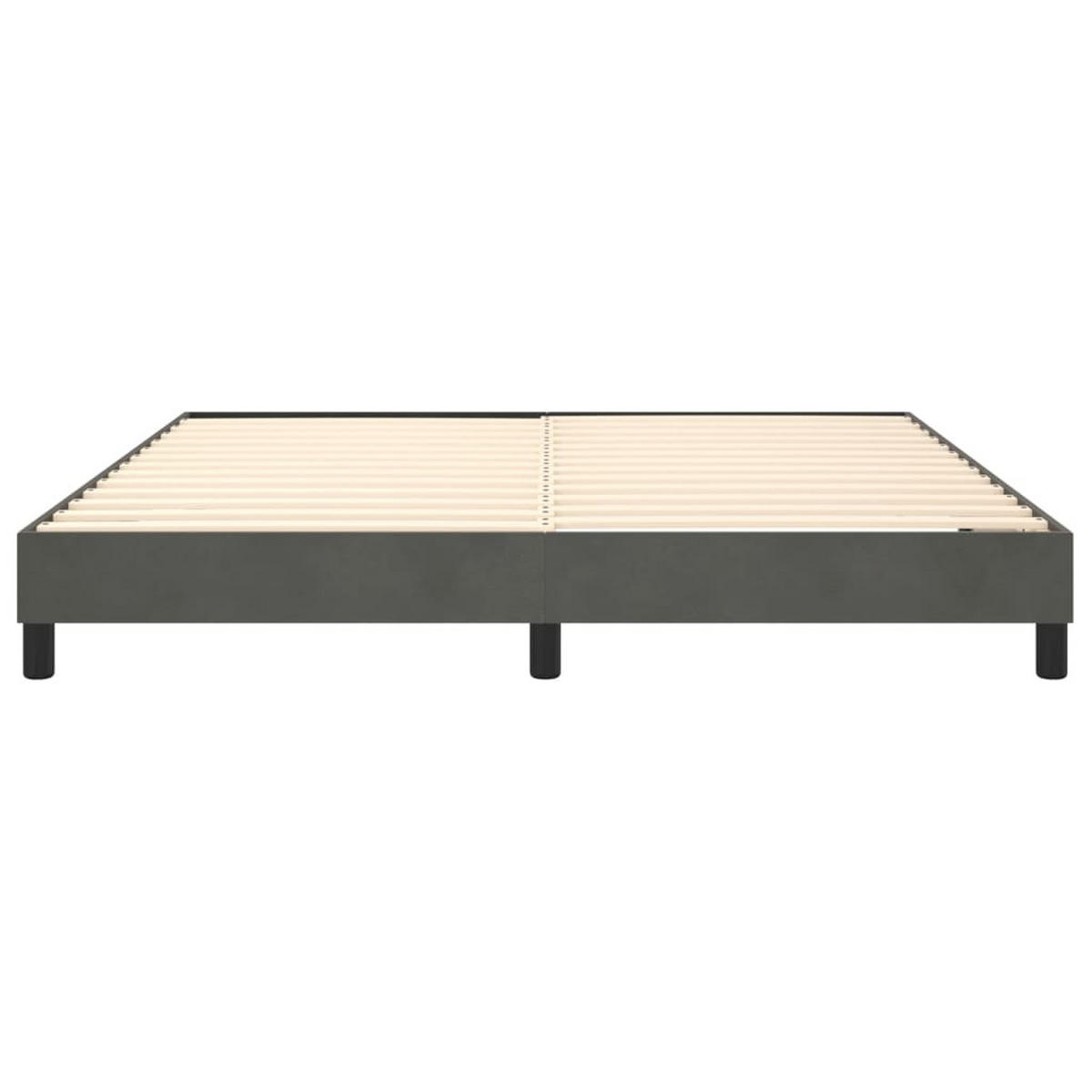 BOXBETTGESTELL Dunkelgrau 180/200 Cm Samt - Dunkelgrau, Textil (180/200cm) - vidaXL