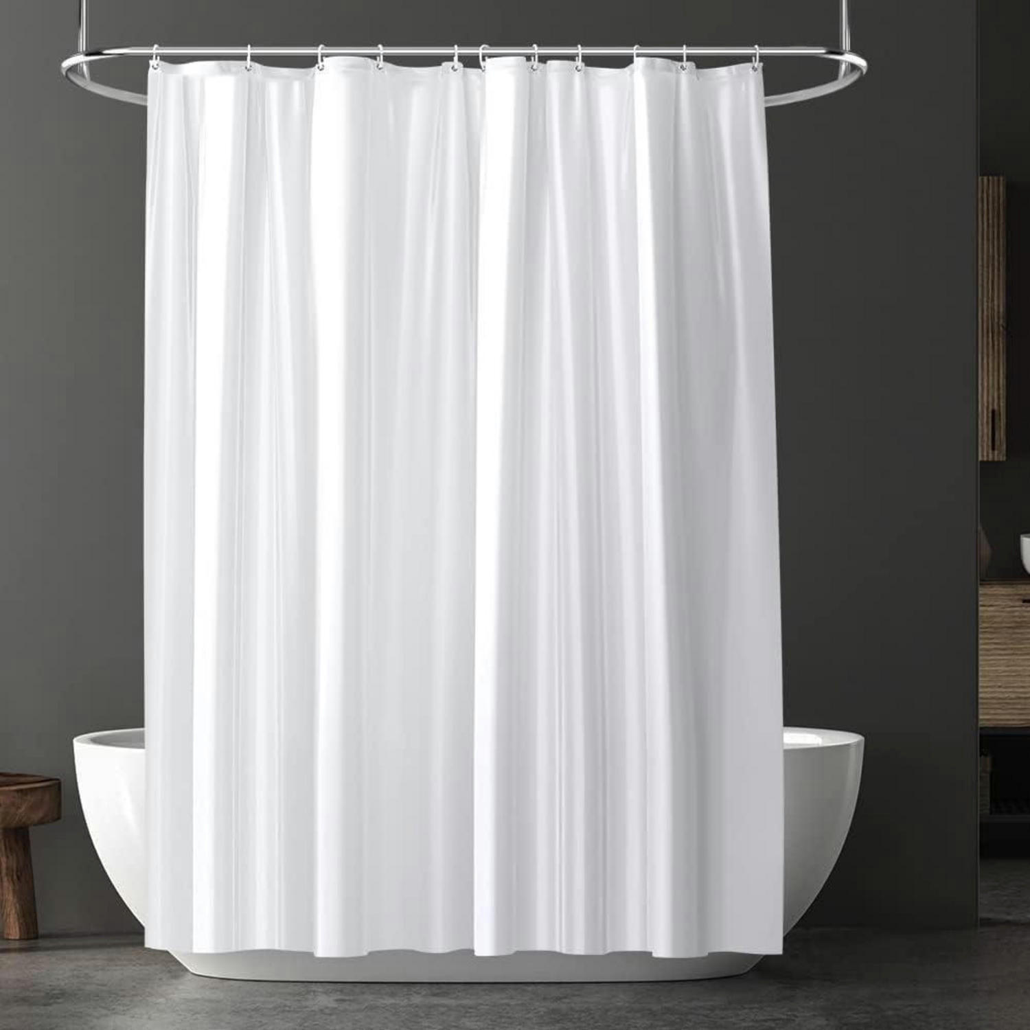 DUSCHVORHANG PEVA Weiß 180 x 180 cm Set mit 12 Ringen - Weiß, Kunststoff (180/180cm)