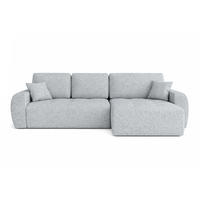 ECKSOFA Mit Schlaffunktion Und Bettkasten L-Form Ivo L, Chenille-Stoff Artico, Cement, Rechts - Hellgrau, Holz (250/142cm) - Kaiser Möbel