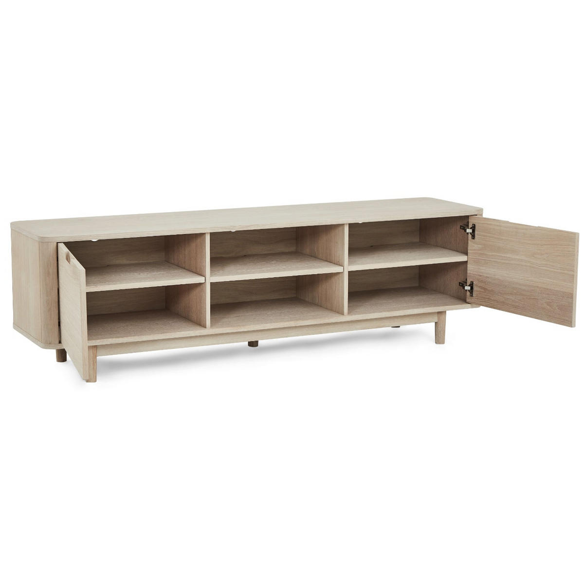 TV-ELEMENT Eiche massiv - Eichefarben, Holz (180/52/45cm) - Furnhouse