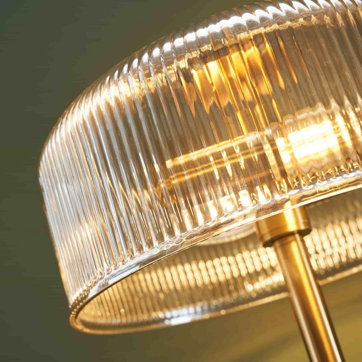 TISCHLEUCHTE Auréline, Bernstein und Messing, 55cm - Goldfarben, Glas (55/27/55cm) - KOSILUM