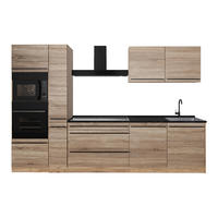 KÜCHENZEILE R-Line, Sonoma/Goldkraft Eiche, 310 cm Arbeitsplatte Anthrazit - Honigeiche/Sonoma Eiche, Holzwerkstoff (310/206.8/60cm) - Vicco