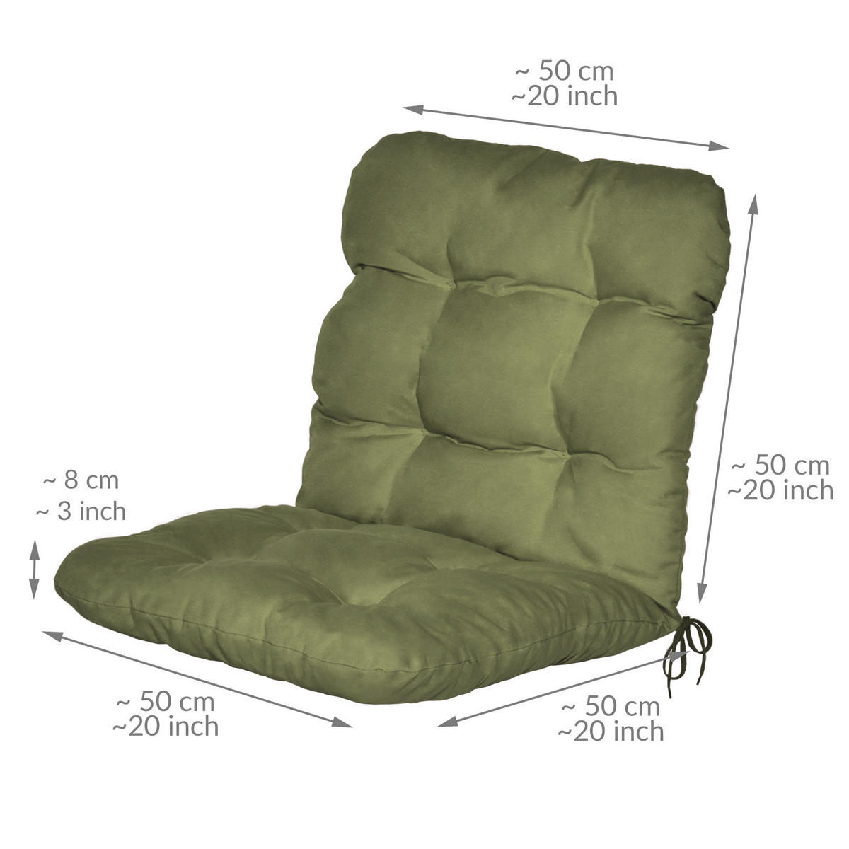 NIEDERLEHNER Flair NL 100x50x8cm Olivgrün (2tlg) - Olivgrün, Textil (50/100cm) - Beautissu 
