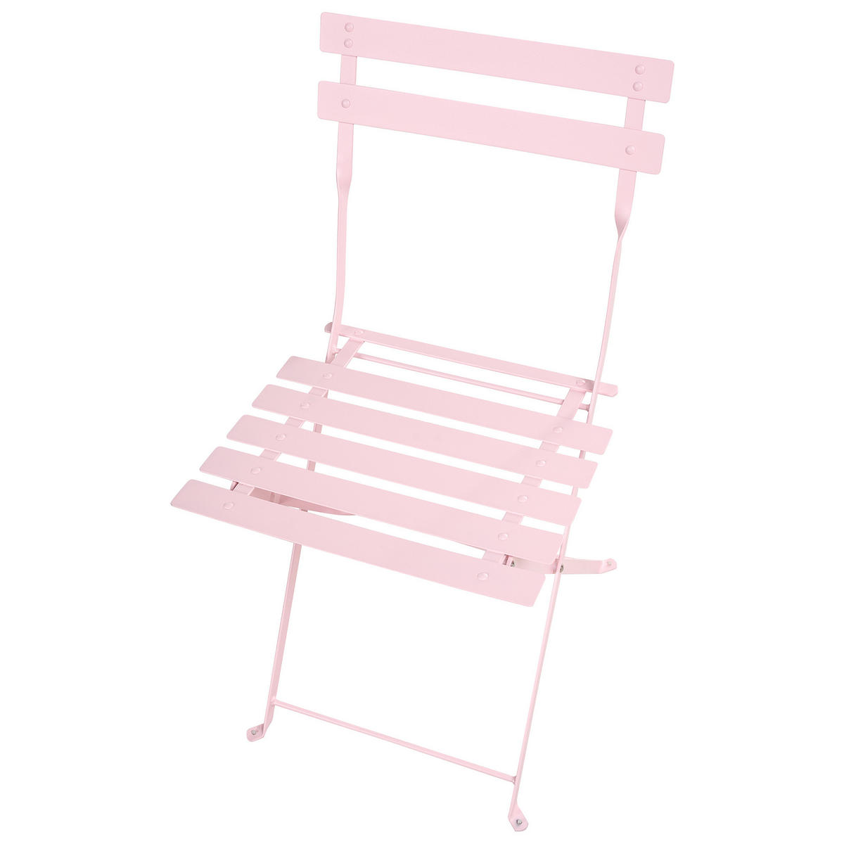 GARTENMÖBEL Set 4-Sitzer klappbar Metall Pastellrosa Fiori - Pink, Metall - Beliani