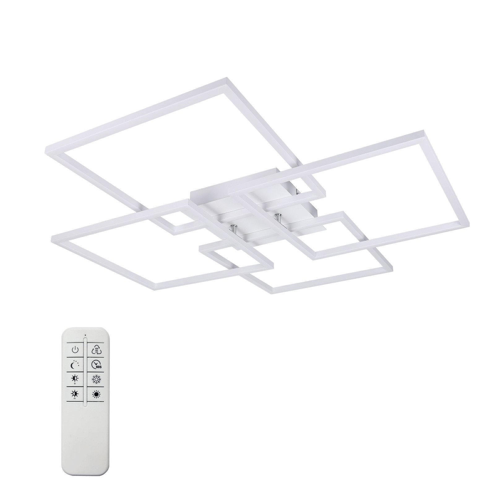 LED-DECKENLEUCHTE Macias 72.4/72.4/7.3cm - Weiß, Metall (72.4/72.4/7.3cm) - Nettlife