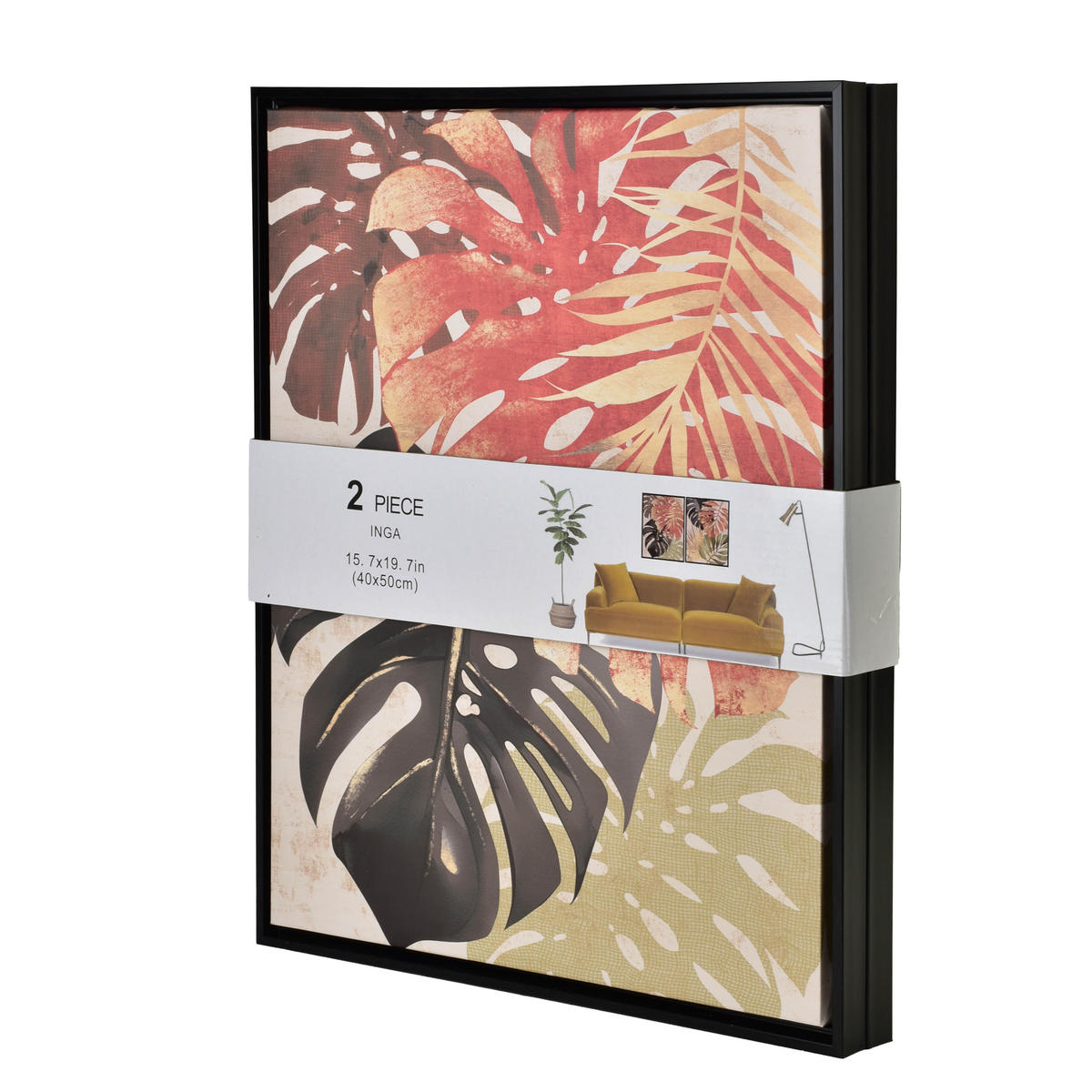 BILD Inga 2er Set 40/3/50 cm Kunstoff - Grau, Kunststoff (40/50cm) - Mondex