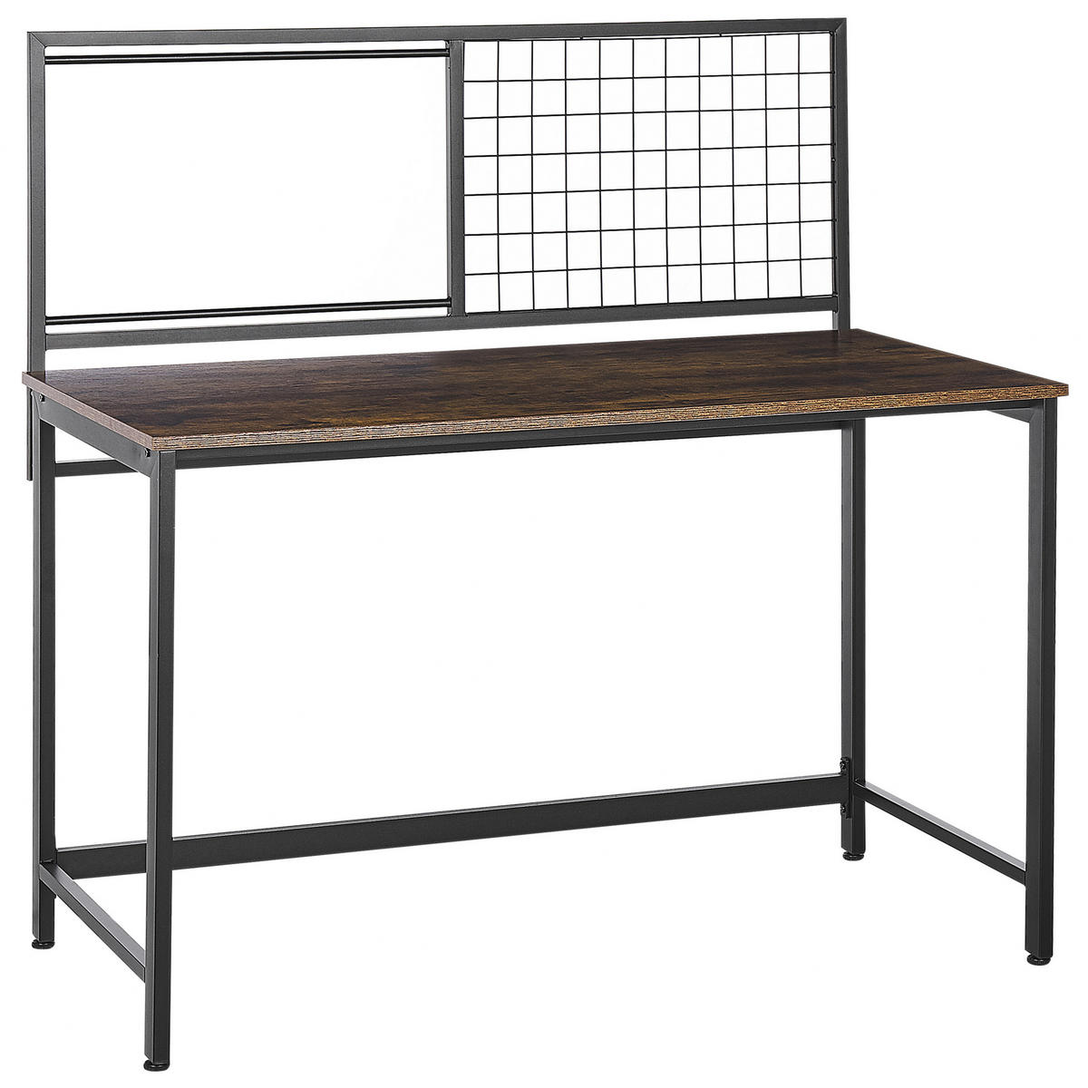 SCHREIBTISCH dunkler Holzfarbton/schwarz 118/60/121 cm Vince - Schwarz, Holzwerkstoff (60/118/121cm) - Beliani