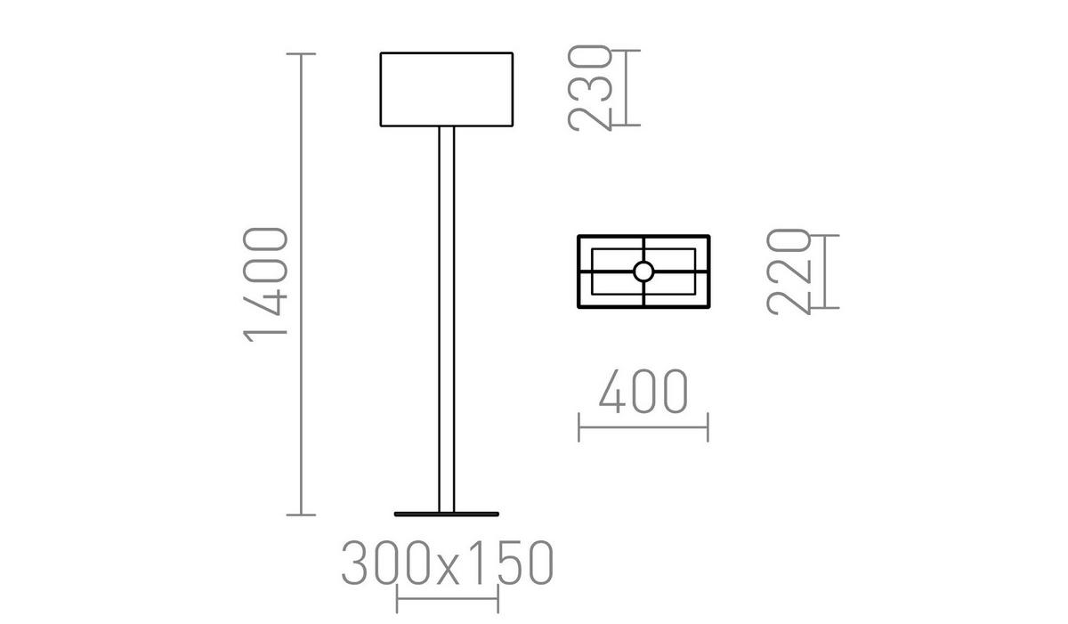 STEHLEUCHTE PLAZA Weiß Chrom 15 W - Weiß, Metall (40/22/160cm) - Rendl
