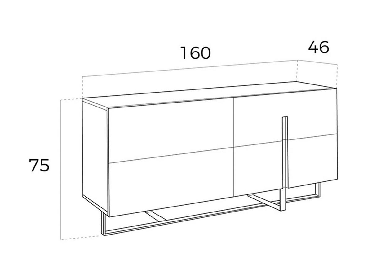 SIDEBOARD Weiß Stahl 160/46/75 cm - Edelstahlfarben/Weiß, Holz/Metall (160/75/46cm) - ANGEL CERDA