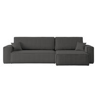 ECKSOFA Mit Schlaffunktion Und Bettkasten, Eckcouch BEST XL Stoff Quelle Graphit Rechts - Schwarz/Graphitfarben, Holz/Kunststoff (142/142cm) - Kaiser Möbel