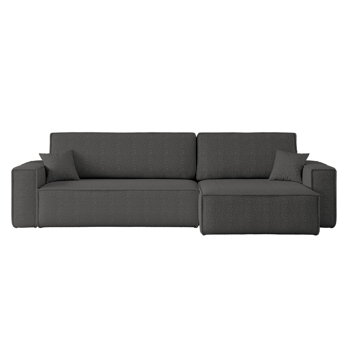 ECKSOFA Mit Schlaffunktion Und Bettkasten, Eckcouch BEST XL Stoff Quelle Graphit Rechts - Schwarz/Graphitfarben, Holz/Kunststoff (142/142cm) - Kaiser Möbel