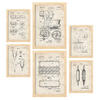 POSTER Set Mit 6 Mit Küchengeräte Patenten Im Vintage Stil A3 & A4 Rahmen Aus Hellem Holz - Beige, Papier (29/3cm) - Nacnic