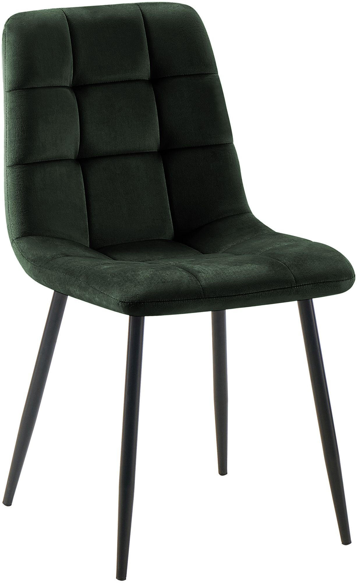 STUHL Samt Grün - Grün, Textil/Metall (45/84/55cm) - CLP