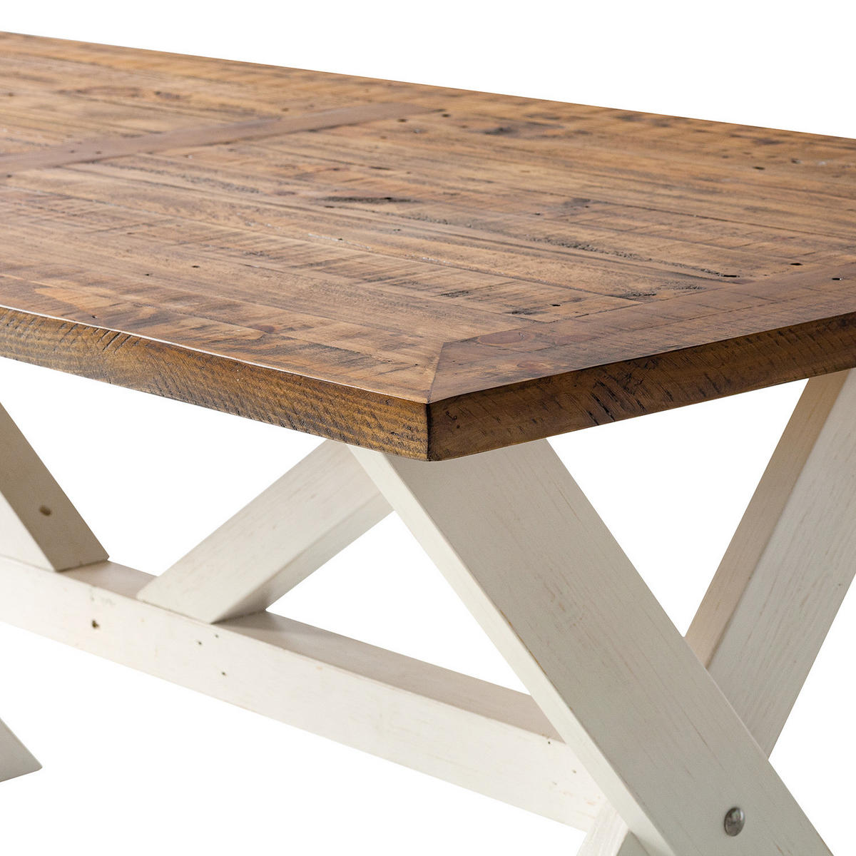 ESSTISCH - Kiefer massiv - Weiß, Holz (90/180/79cm) - home24