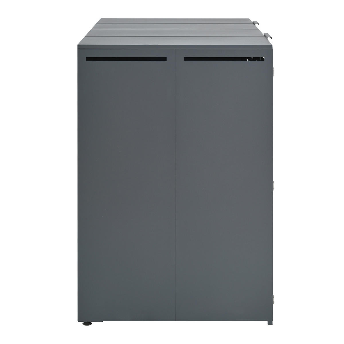 MÜLLTONNENBOX abschließbar 2 Türen Klappdeckel Stauraum - Multicolor, Metall (80/118.5/132cm) - FLIEKS