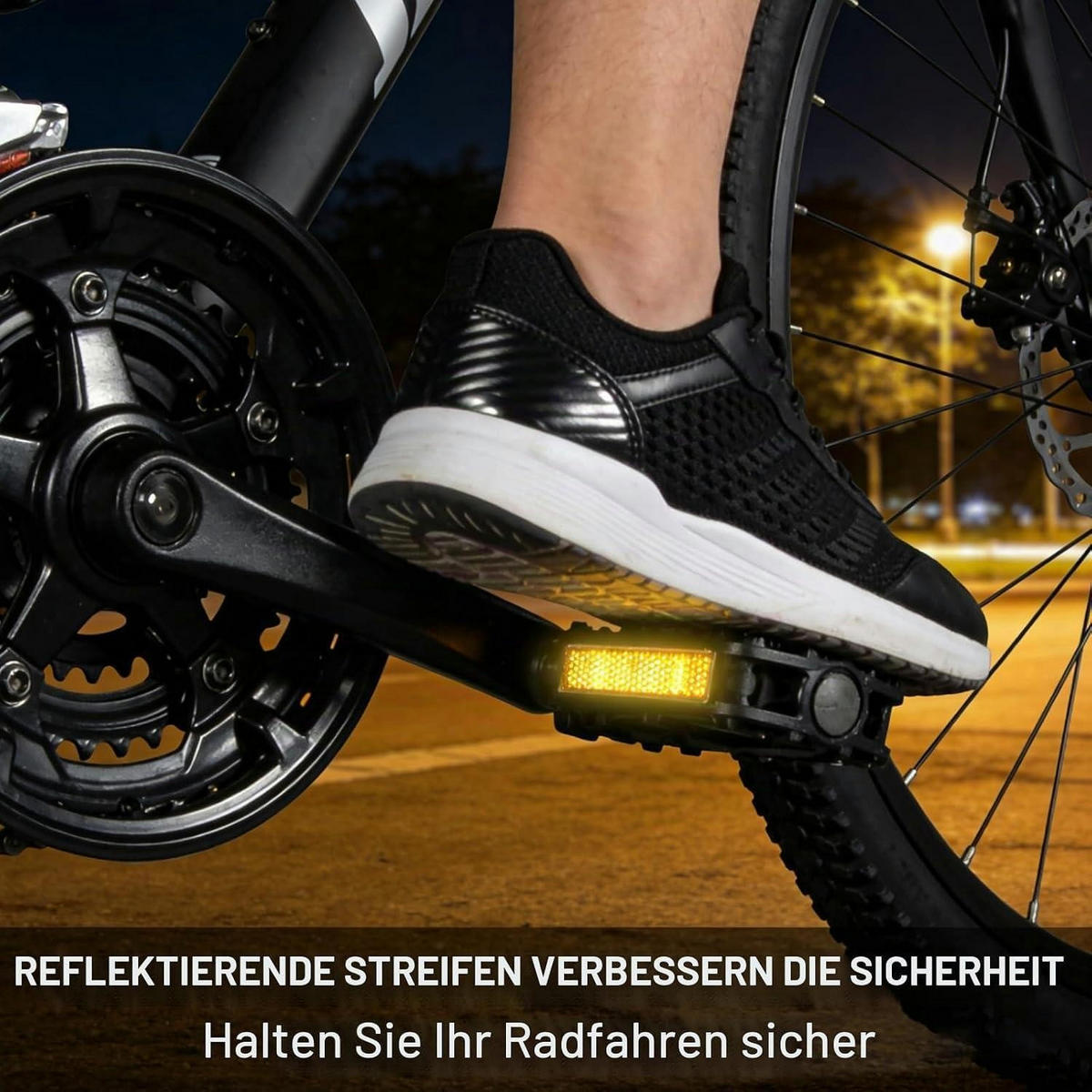 FAHRRADPEDALE Klappbar mit Reflektoren 9/16 Zoll - Schwarz, Kunststoff (7/3.2/12.3cm)