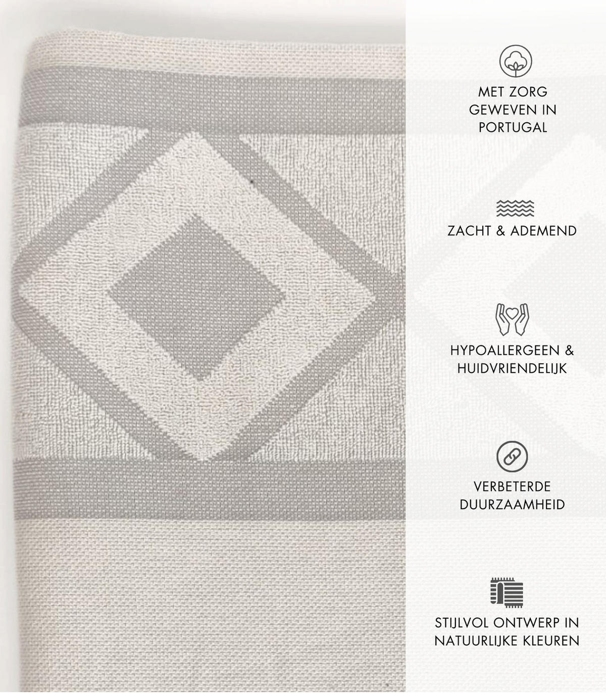 STRANDTUCH Breeze. Bio-Baumwolle. 100x175 cm. Beige - Beige, Textil (100/175cm) - SOWL