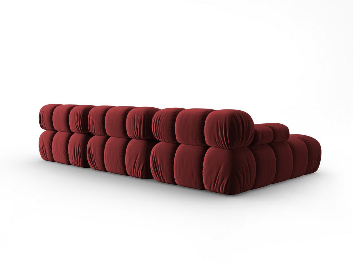 MODULARES-ECKSOFA links Bellis aus Samt dunkelrot 4 Sitzplätze - Dunkelrot, Textil (122/285cm) - Micadoni