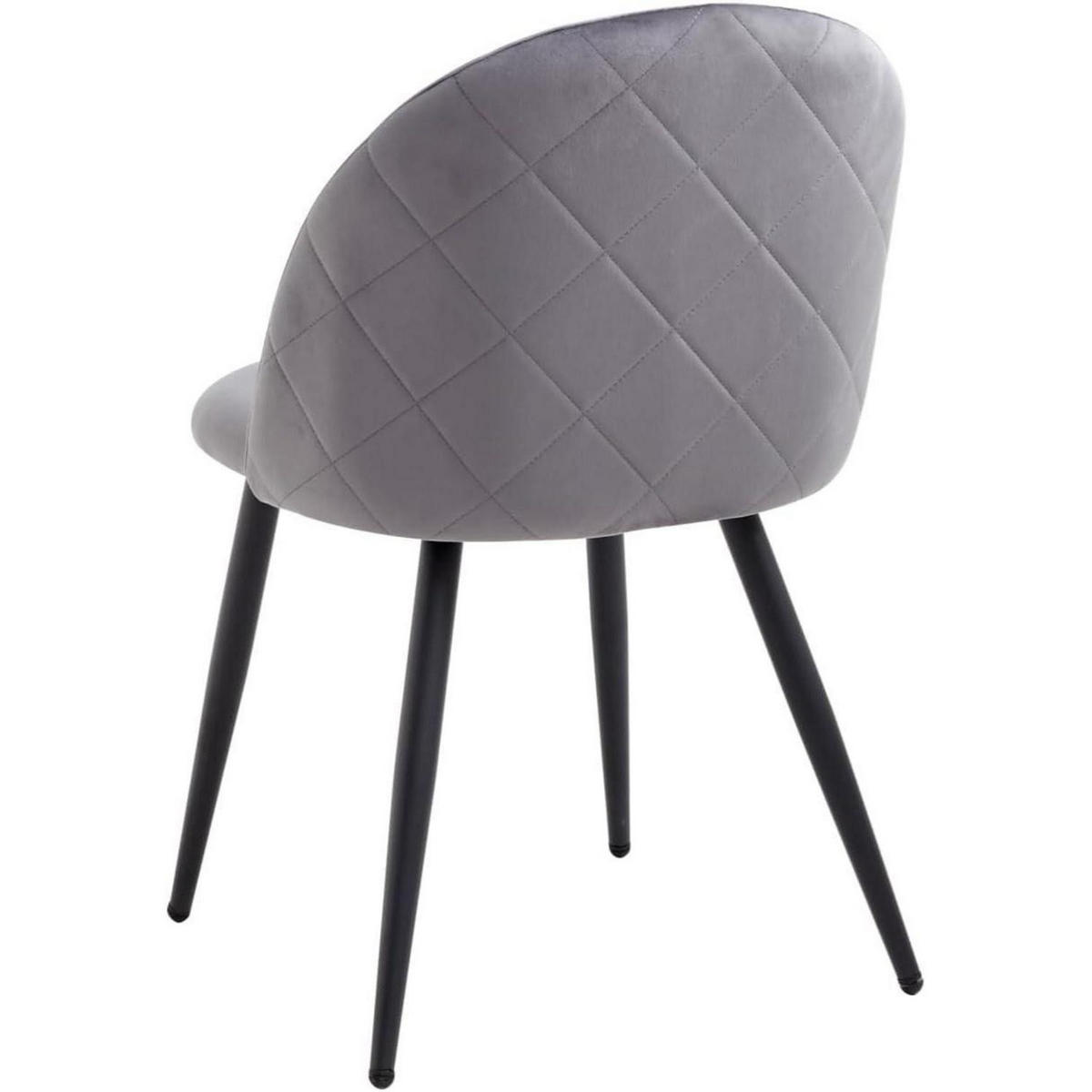 ESSZIMMERSTUHL 4er-Set Samt Grau Metallbeine - Grau, Textil (43/80/47.5cm)